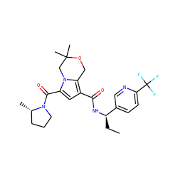 CC[C@@H](NC(=O)c1cc(C(=O)N2CCC[C@@H]2C)n2c1COC(C)(C)C2)c1ccc(C(F)(F)F)nc1 ZINC000146076653
