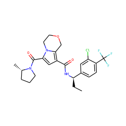 CC[C@@H](NC(=O)c1cc(C(=O)N2CCC[C@@H]2C)n2c1COCC2)c1ccc(C(F)(F)F)c(Cl)c1 ZINC000146118059