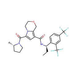 CC[C@@H](NC(=O)c1cc(C(=O)N2CCC[C@@H]2C)n2c1COCC2)c1ccc(C(F)(F)F)cc1C(F)(F)F ZINC000146065781