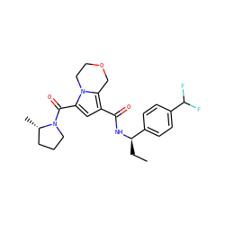 CC[C@@H](NC(=O)c1cc(C(=O)N2CCC[C@@H]2C)n2c1COCC2)c1ccc(C(F)F)cc1 ZINC000146121297