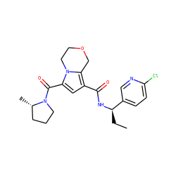 CC[C@@H](NC(=O)c1cc(C(=O)N2CCC[C@@H]2C)n2c1COCC2)c1ccc(Cl)nc1 ZINC000146096439