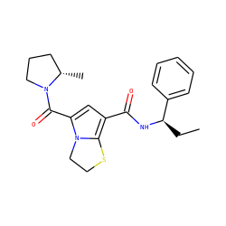 CC[C@@H](NC(=O)c1cc(C(=O)N2CCC[C@@H]2C)n2c1SCC2)c1ccccc1 ZINC000146078261
