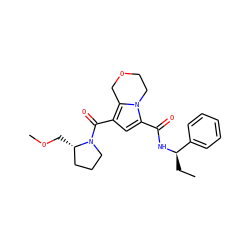 CC[C@@H](NC(=O)c1cc(C(=O)N2CCC[C@@H]2COC)c2n1CCOC2)c1ccccc1 ZINC000146103511