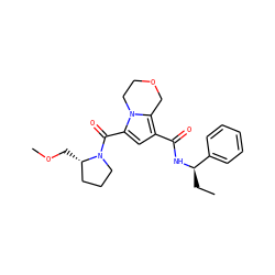 CC[C@@H](NC(=O)c1cc(C(=O)N2CCC[C@@H]2COC)n2c1COCC2)c1ccccc1 ZINC000146056375