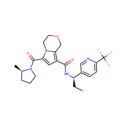 CC[C@@H](NC(=O)c1cc(C(=O)N2CCC[C@H]2C)n2c1COCC2)c1ccc(C(F)(F)F)nc1 ZINC000146150074