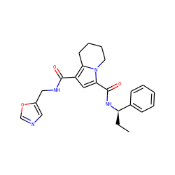 CC[C@@H](NC(=O)c1cc(C(=O)NCc2cnco2)c2n1CCCC2)c1ccccc1 ZINC000143849833
