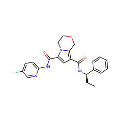 CC[C@@H](NC(=O)c1cc(C(=O)Nc2ccc(F)cn2)n2c1COCC2)c1ccccc1 ZINC000146142105