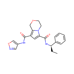 CC[C@@H](NC(=O)c1cc(C(=O)Nc2cnoc2)c2n1CCOC2)c1ccccc1 ZINC000146105756