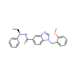 CC[C@@H](NC(=O)c1ccc2c(c1)ncn2Cc1ccccc1OC)c1ccccc1 ZINC000072181575