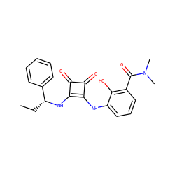 CC[C@@H](Nc1c(Nc2cccc(C(=O)N(C)C)c2O)c(=O)c1=O)c1ccccc1 ZINC000101133737