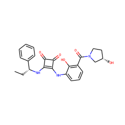 CC[C@@H](Nc1c(Nc2cccc(C(=O)N3CC[C@H](O)C3)c2O)c(=O)c1=O)c1ccccc1 ZINC000101278112