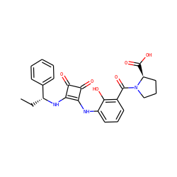 CC[C@@H](Nc1c(Nc2cccc(C(=O)N3CCC[C@@H]3C(=O)O)c2O)c(=O)c1=O)c1ccccc1 ZINC000101278116