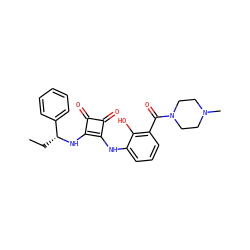 CC[C@@H](Nc1c(Nc2cccc(C(=O)N3CCN(C)CC3)c2O)c(=O)c1=O)c1ccccc1 ZINC000101278108