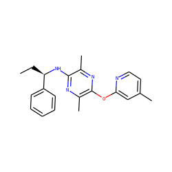 CC[C@@H](Nc1nc(C)c(Oc2cc(C)ccn2)nc1C)c1ccccc1 ZINC000028956263
