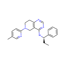 CC[C@@H](Nc1ncnc2c1CN(c1ccc(C)cn1)CC2)c1ccccc1 ZINC000114995532