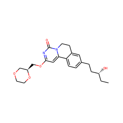 CC[C@@H](O)CCc1ccc2c(c1)CCn1c-2cc(OC[C@@H]2COCCO2)nc1=O ZINC000143072345