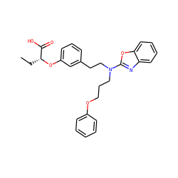 CC[C@@H](Oc1cccc(CCN(CCCOc2ccccc2)c2nc3ccccc3o2)c1)C(=O)O ZINC000028900656