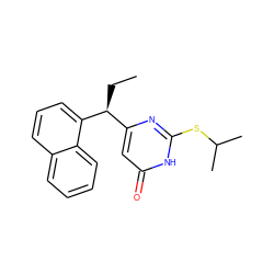 CC[C@@H](c1cc(=O)[nH]c(SC(C)C)n1)c1cccc2ccccc12 ZINC000013863480