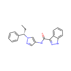 CC[C@@H](c1ccccc1)n1cc(NC(=O)c2n[nH]c3ccccc23)cn1 ZINC000169347452