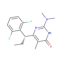 CC[C@@H](c1nc(N(C)C)[nH]c(=O)c1C)c1c(F)cccc1F ZINC000028866687