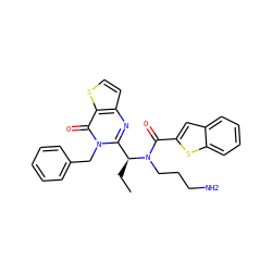 CC[C@@H](c1nc2ccsc2c(=O)n1Cc1ccccc1)N(CCCN)C(=O)c1cc2ccccc2s1 ZINC000072118276