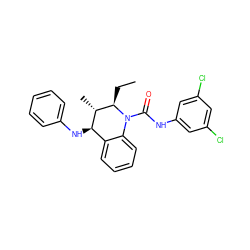 CC[C@@H]1[C@@H](C)[C@H](Nc2ccccc2)c2ccccc2N1C(=O)Nc1cc(Cl)cc(Cl)c1 ZINC000040393571