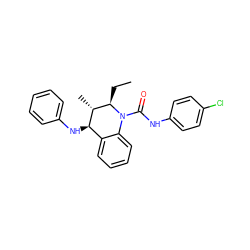 CC[C@@H]1[C@@H](C)[C@H](Nc2ccccc2)c2ccccc2N1C(=O)Nc1ccc(Cl)cc1 ZINC000040391400