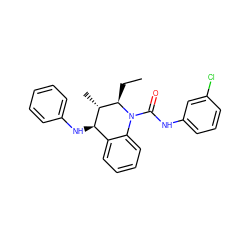 CC[C@@H]1[C@@H](C)[C@H](Nc2ccccc2)c2ccccc2N1C(=O)Nc1cccc(Cl)c1 ZINC000040846475