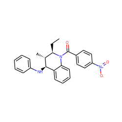 CC[C@@H]1[C@@H](C)[C@H](Nc2ccccc2)c2ccccc2N1C(=O)c1ccc([N+](=O)[O-])cc1 ZINC000004663425