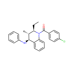 CC[C@@H]1[C@@H](C)[C@H](Nc2ccccc2)c2ccccc2N1C(=O)c1ccc(Cl)cc1 ZINC000004663284