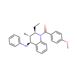 CC[C@@H]1[C@@H](C)[C@H](Nc2ccccc2)c2ccccc2N1C(=O)c1ccc(OC)cc1 ZINC000004561732