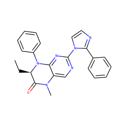 CC[C@@H]1C(=O)N(C)c2cnc(-n3ccnc3-c3ccccc3)nc2N1c1ccccc1 ZINC000096272661