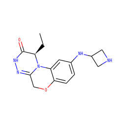 CC[C@@H]1C(=O)NN=C2COc3ccc(NC4CNC4)cc3N21 ZINC000299819627