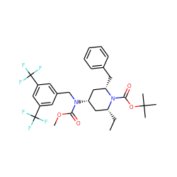 CC[C@@H]1C[C@H](N(Cc2cc(C(F)(F)F)cc(C(F)(F)F)c2)C(=O)OC)C[C@H](Cc2ccccc2)N1C(=O)OC(C)(C)C ZINC000139418876