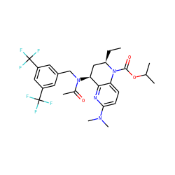 CC[C@@H]1C[C@H](N(Cc2cc(C(F)(F)F)cc(C(F)(F)F)c2)C(C)=O)c2nc(N(C)C)ccc2N1C(=O)OC(C)C ZINC000084635847