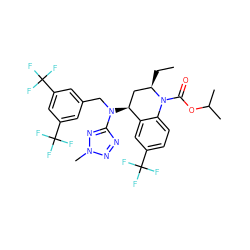 CC[C@@H]1C[C@H](N(Cc2cc(C(F)(F)F)cc(C(F)(F)F)c2)c2nnn(C)n2)c2cc(C(F)(F)F)ccc2N1C(=O)OC(C)C ZINC000084670679