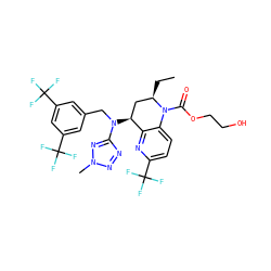 CC[C@@H]1C[C@H](N(Cc2cc(C(F)(F)F)cc(C(F)(F)F)c2)c2nnn(C)n2)c2nc(C(F)(F)F)ccc2N1C(=O)OCCO ZINC000084635458