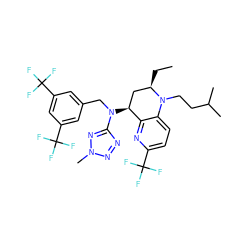 CC[C@@H]1C[C@H](N(Cc2cc(C(F)(F)F)cc(C(F)(F)F)c2)c2nnn(C)n2)c2nc(C(F)(F)F)ccc2N1CCC(C)C ZINC000084586555