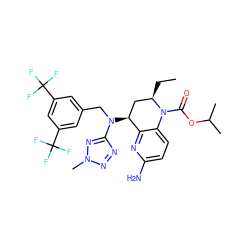 CC[C@@H]1C[C@H](N(Cc2cc(C(F)(F)F)cc(C(F)(F)F)c2)c2nnn(C)n2)c2nc(N)ccc2N1C(=O)OC(C)C ZINC000084618354