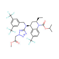 CC[C@@H]1C[C@H](N(Cc2cc(C(F)(F)F)cc(C(F)(F)F)c2)c2nnn(CC(=O)OC)n2)c2cc(C(F)(F)F)ccc2N1C(=O)OC(C)C ZINC000084669946