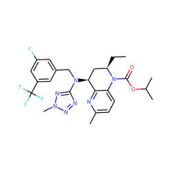 CC[C@@H]1C[C@H](N(Cc2cc(F)cc(C(F)(F)F)c2)c2nnn(C)n2)c2nc(C)ccc2N1C(=O)OC(C)C ZINC000084632526