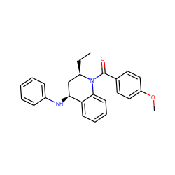 CC[C@@H]1C[C@H](Nc2ccccc2)c2ccccc2N1C(=O)c1ccc(OC)cc1 ZINC000040874129