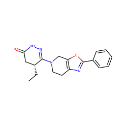 CC[C@@H]1CC(=O)NN=C1N1CCc2nc(-c3ccccc3)oc2C1 ZINC000139470316