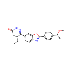 CC[C@@H]1CC(=O)NN=C1c1ccc2nc(-c3ccc([C@@H](C)OC)cc3)oc2c1 ZINC000139565003