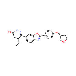 CC[C@@H]1CC(=O)NN=C1c1ccc2nc(-c3ccc(O[C@@H]4CCOC4)cc3)oc2c1 ZINC000168625619