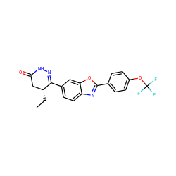 CC[C@@H]1CC(=O)NN=C1c1ccc2nc(-c3ccc(OC(F)(F)F)cc3)oc2c1 ZINC000168491637