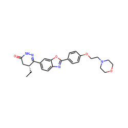 CC[C@@H]1CC(=O)NN=C1c1ccc2nc(-c3ccc(OCCN4CCOCC4)cc3)oc2c1 ZINC000168203409
