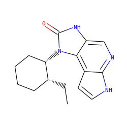 CC[C@@H]1CCCC[C@@H]1n1c(=O)[nH]c2cnc3[nH]ccc3c21 ZINC000034808874