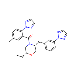 CC[C@@H]1CN(C(=O)c2cc(C)ccc2-n2nccn2)[C@H](Cc2cccc(-n3nccn3)c2)CO1 ZINC001772642971