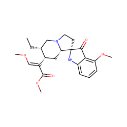 CC[C@@H]1CN2CC[C@]3(Nc4cccc(OC)c4C3=O)[C@@H]2C[C@@H]1/C(=C\OC)C(=O)OC ZINC000013473306